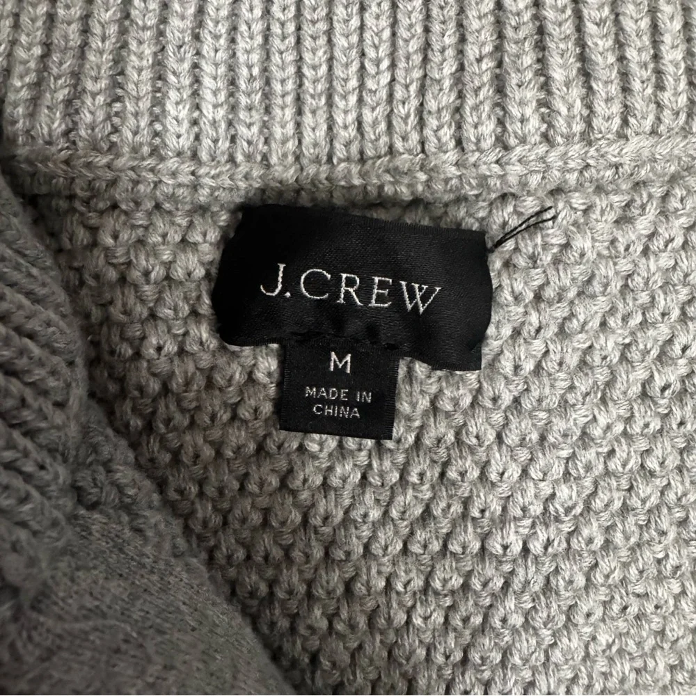 J.Crew‎ Men’s Gray Quarter Zip Waffle Knit Sweater | Business Casual 100% Cotton